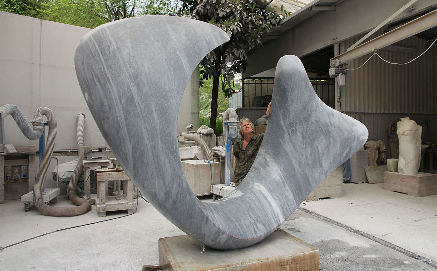 Richard Erdman modern sculpture marble installation