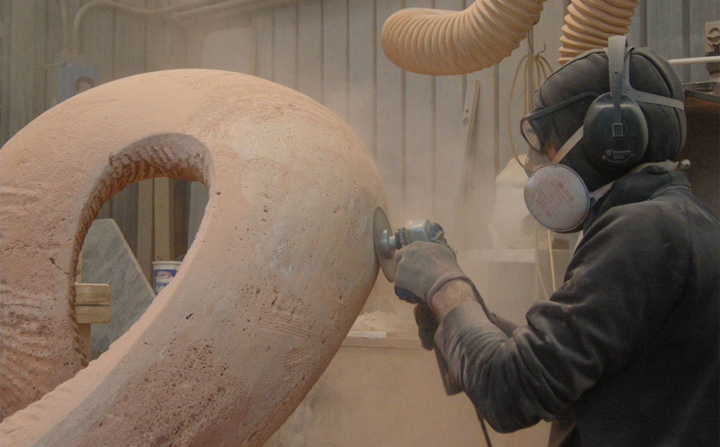 Richard Erdman modern sculpture marble commission process