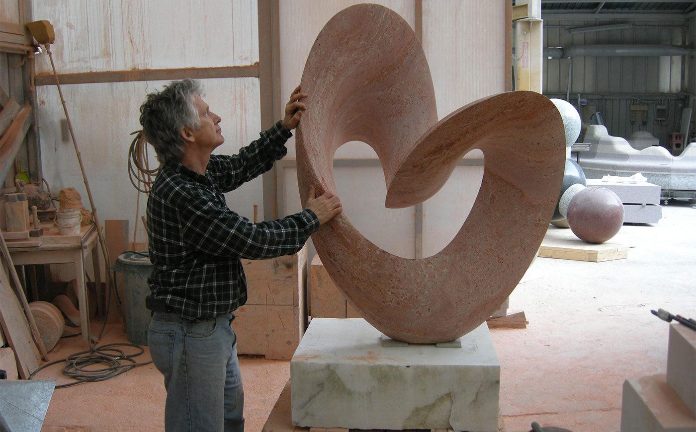 Richard Erdman modern sculpture marble commission installation