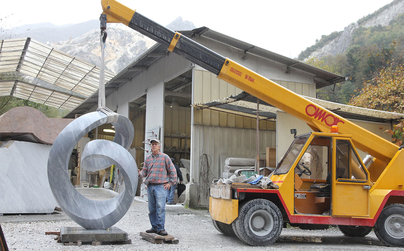 Richard Erdman modern sculpture marble installation