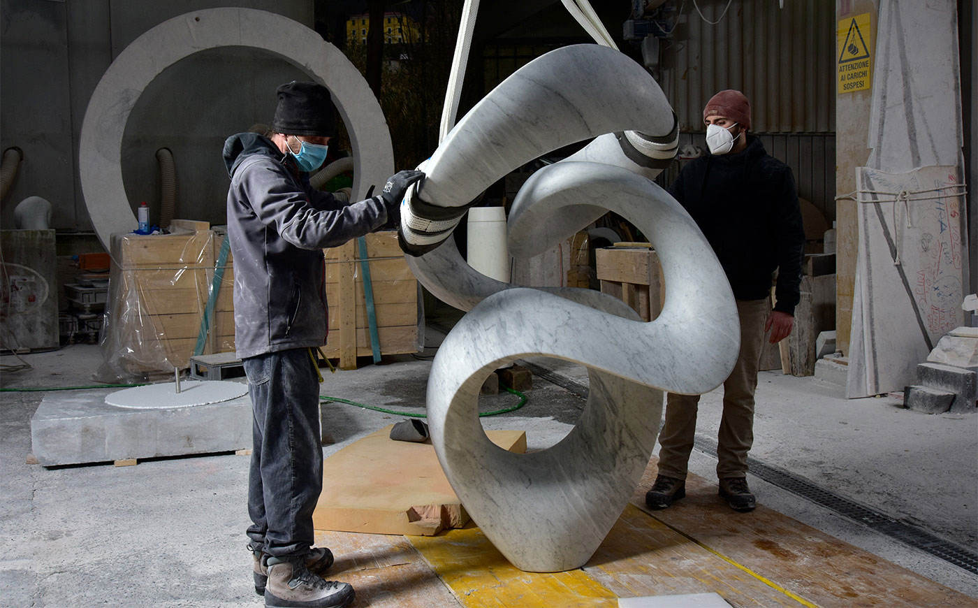 Richard Erdman modern sculpture marble studio