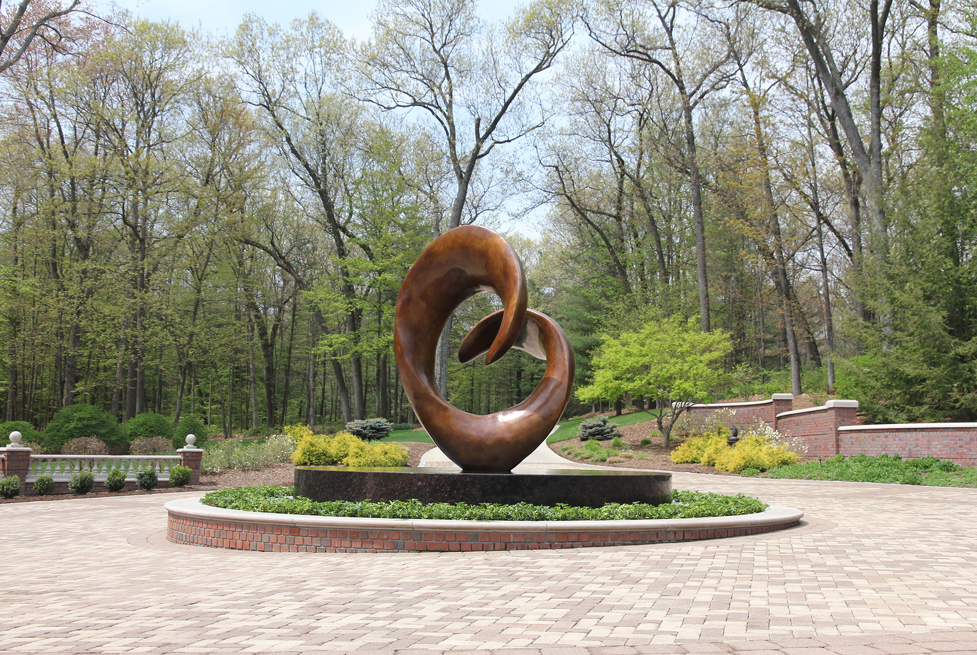Large scale abstract bronze sculpture