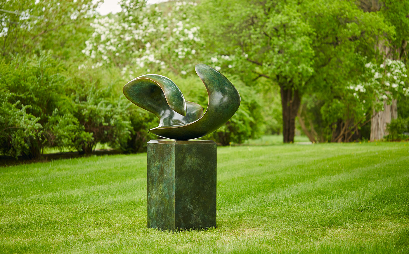 abstract modern bronze sculpture