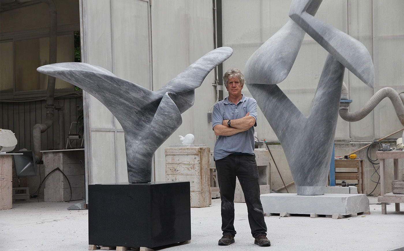 Richard Erdman marble sculpture progress