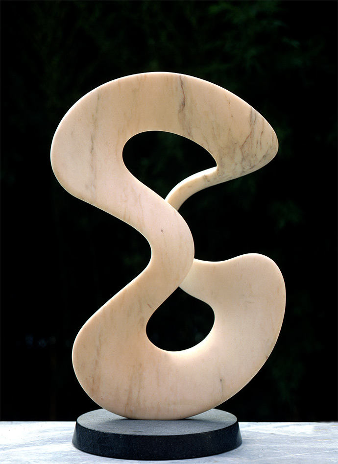 abstract modern Portuguese Rose Marble sculpture
