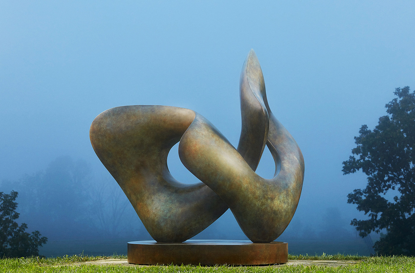 large scale abstract bronze sculpture